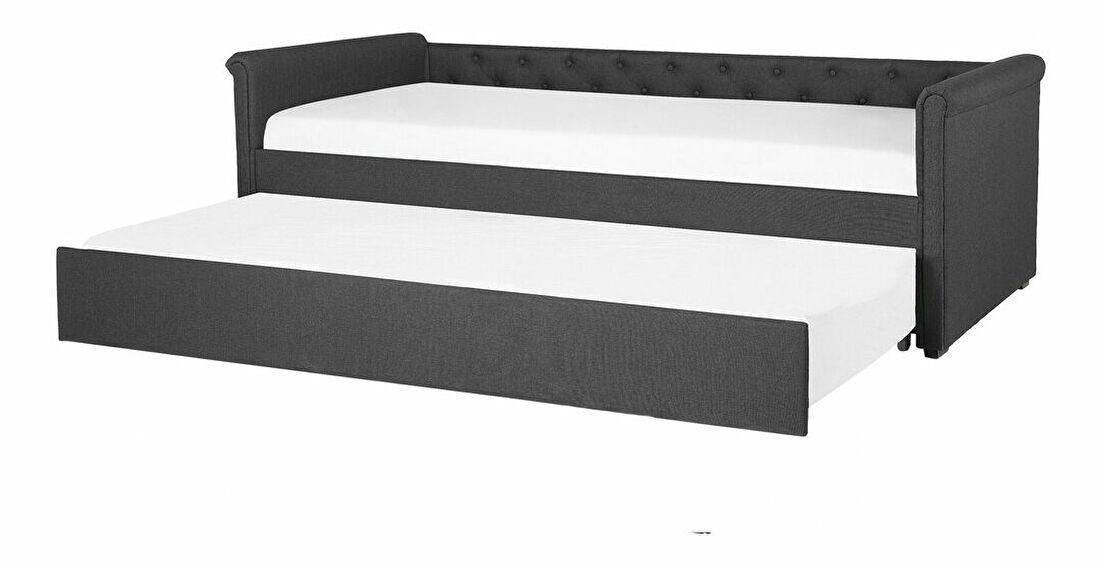 Krevet na razvlačenje 80 cm LISABON (s podnicom) (tamno siva)