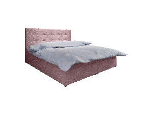 Bračni krevet Boxspring 140 cm Fade 1 (ružičasta) (s madracem i prostorom za odlaganje)