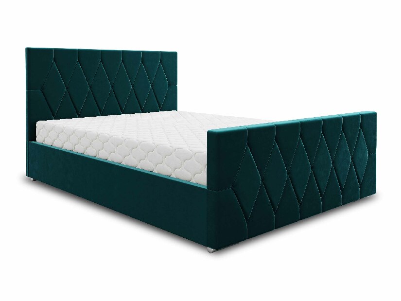 Bračni krevet 160 cm Alex (tamnotirkizna) (s podnicom i prostorom za odlaganje)