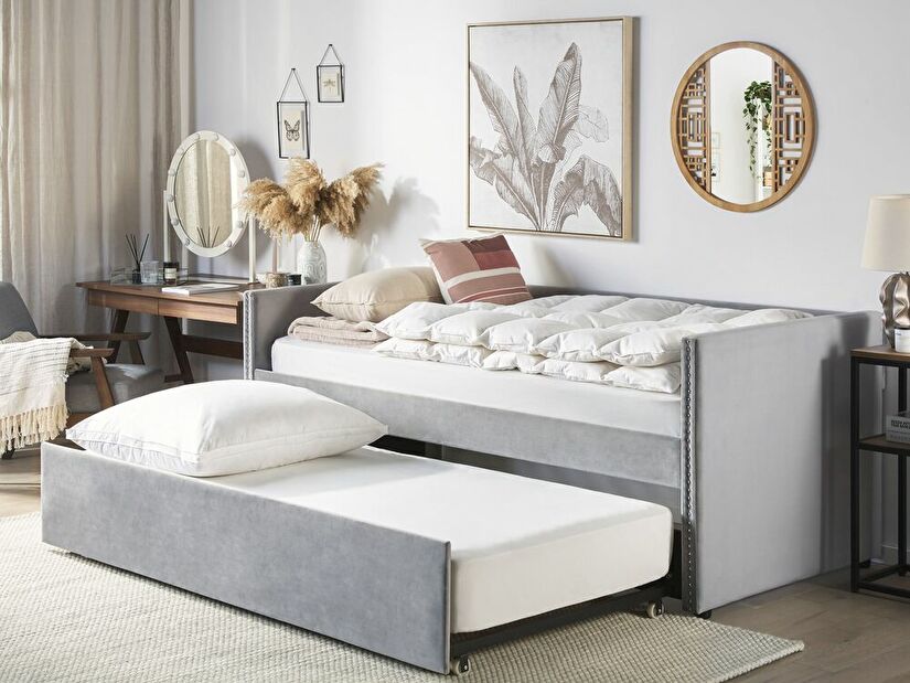 Jednostruki krevet 200 x 90 cm Tish (siva) (s podnicom)
