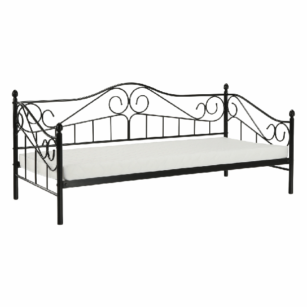 Jednostruki krevet 90 cm Danina (crna) (s podnicom)