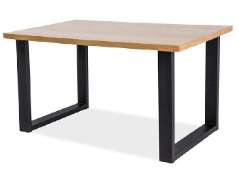 Blagovaonski stol 150 cm Una (hrast + crna) (za 4 do 6 osoba)