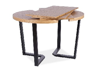 Blagovaonski stol na razvlačenje 100-250 cm Perly (hrast + crna) (za 4 do 8 osoba)
