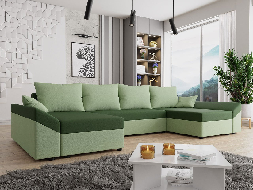 Sofa na razvlačenje s prostorom za odlaganje U Mirjan Marmar (zelena)