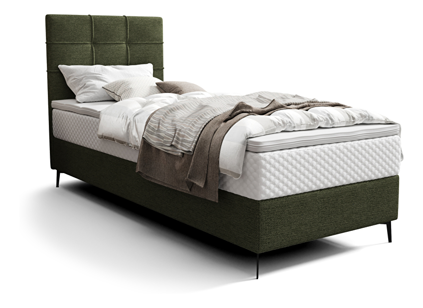 Jednostruki krevet 80 cm Infernus Comfort (tamnozelena) (s podnicom, bez prostora za odlaganje)