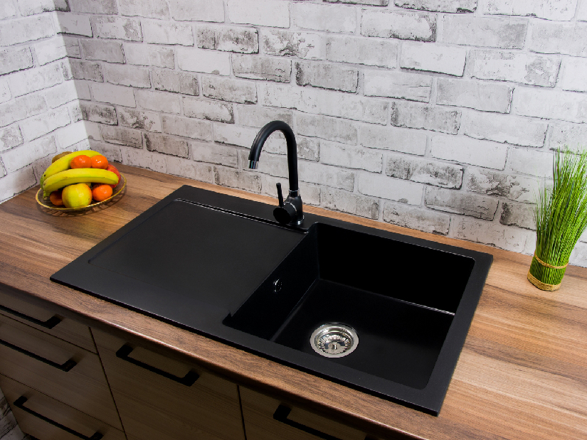 Kuhinjski sudoper Adaxa (crna) (bez otvora za bateriju) (L)