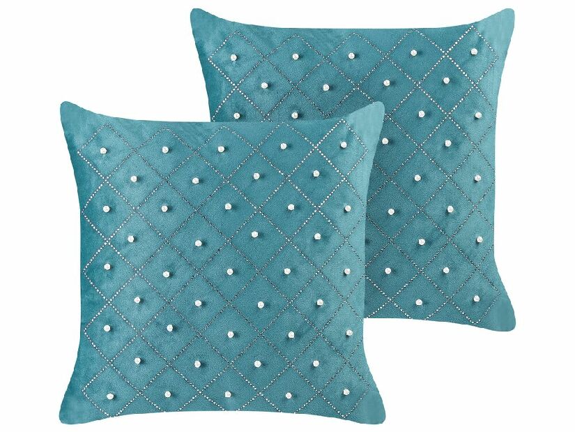 Set 2 ukrasna jastuka 45 x 45 cm Yawza (plava)