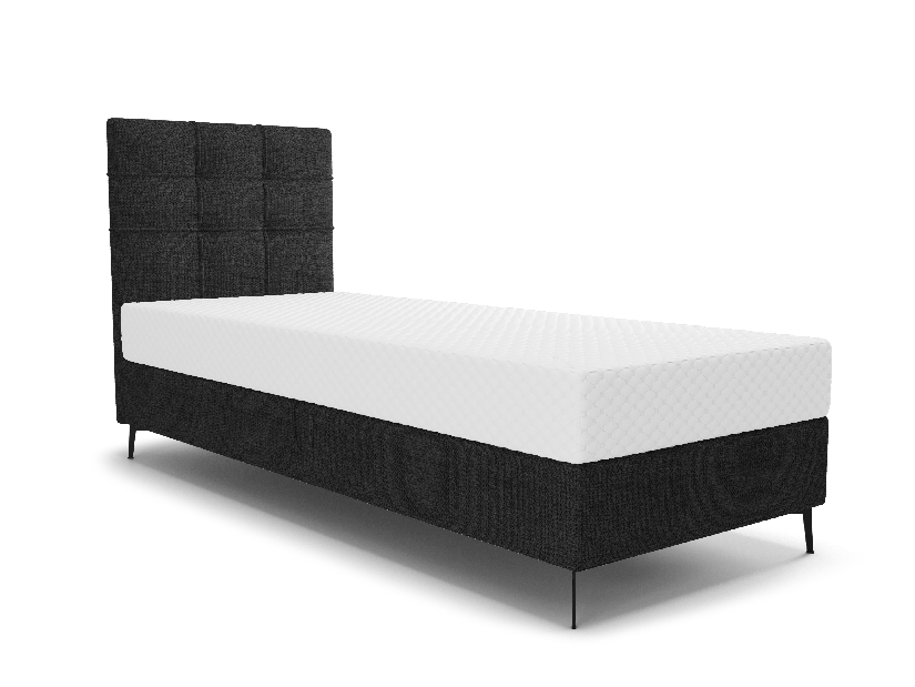 Jednostruki krevet 80 cm Infernus Comfort (crna) (s podnicom, s prostorom za odlaganje)