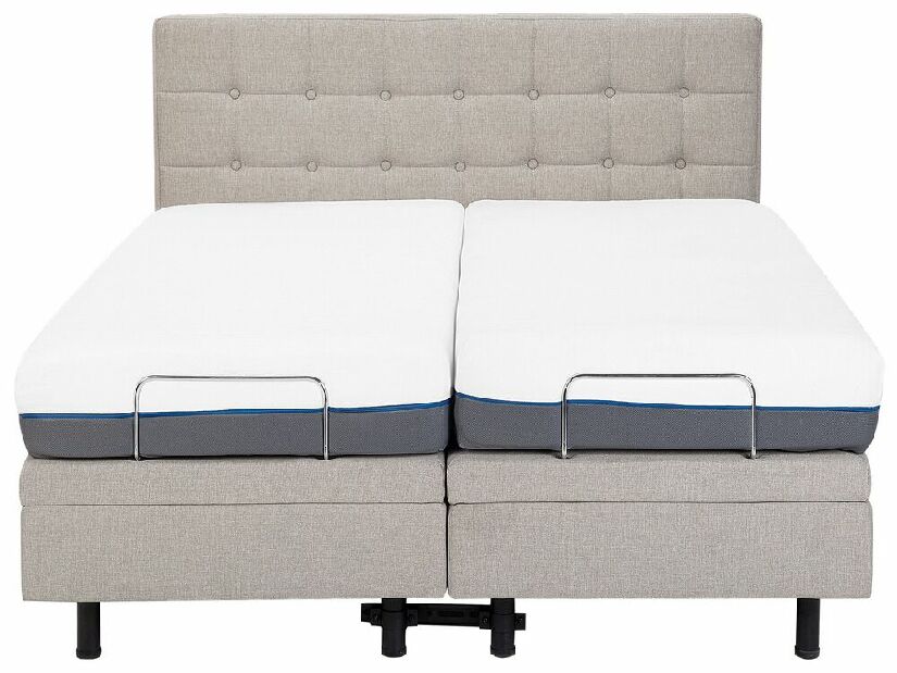 Bračni krevet 160 cm DUCHE (tkanina) (bež) (s podnicom)
