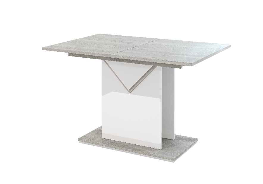 Blagovaonski stol Tonfir (svijetlosiva + bijeli sjaj) (za 6 do 8 osoba)