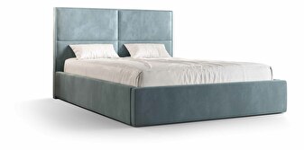 Bračni krevet 140 cm Alfonso (plava) (s podnicom i prostorom za odlaganje)