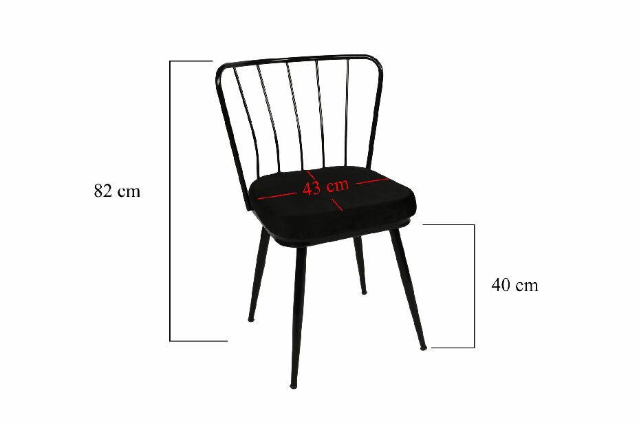 Set stolica (2 kom.) Ypsilon (crna) *outlet moguća oštećenja