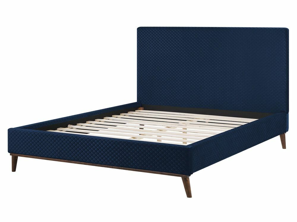 Bračni krevet 160 cm BARON (s podnicom) (plava)