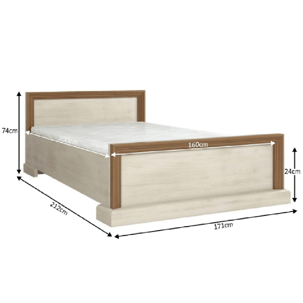 Bračni krevet 160 cm Regnar L1 (S podnicom) 