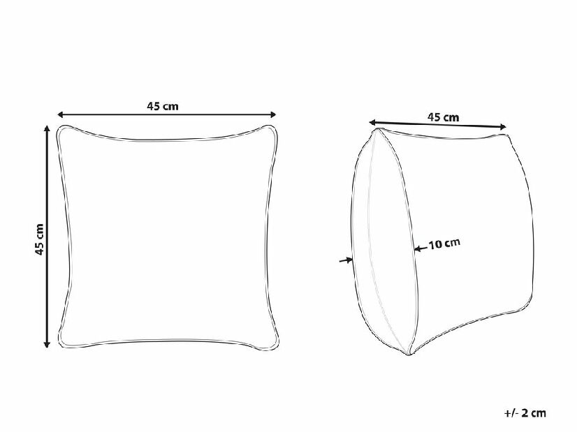 Set 2 ukrasna jastuka 45 x 45 cm Marina (crna)