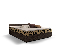 Bračni krevet  Boxspring 140 cm Ceren (uzorak + tamnosmeđa) (s madracem i prostorom za odlaganje)