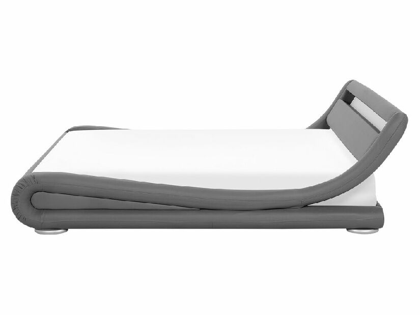 Bračni krevet 160 cm AVENUE (s podnicom i LED rasvjetom) (siva)