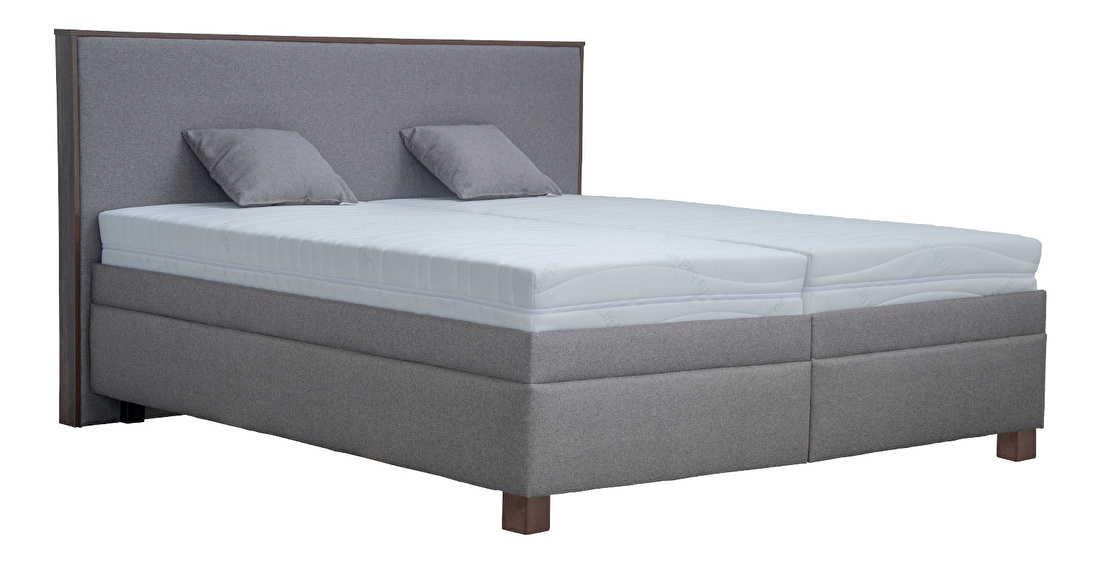 Bračni krevet 180 cm Lavon (siva + orah) (s podnicom)
