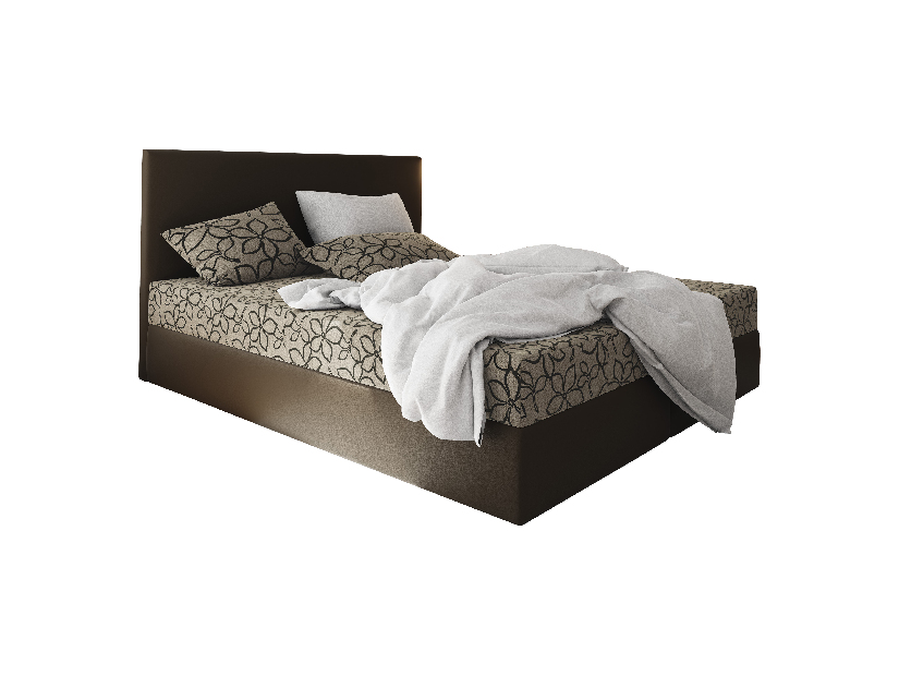 Bračni krevet Boxspring 160 cm Lilac (uzorak + smeđa) (s madracem i prostorom za odlaganje)
