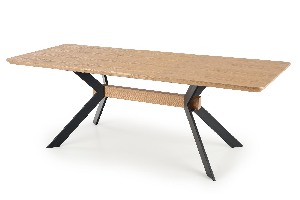 Blagovaonski stol Baracco (hrast prirodni + crna) (za 6 do 8 osoba)
