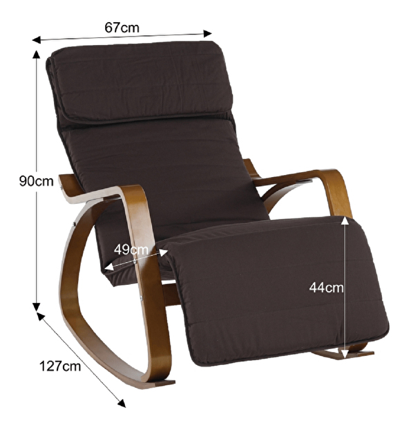 Fotelja za ljuljanje Runde (smeđa + smeđa) 