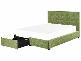 Bračni krevet 140 cm Rhiannon (zelena) (s podnicom i prostorom za odlaganje)