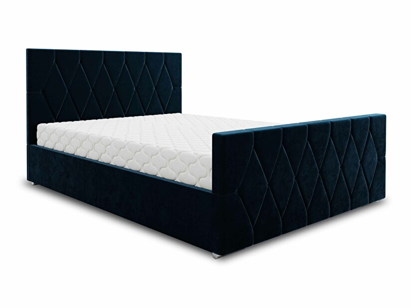 Bračni krevet 180 cm Alex (tamnoplava) (s podnicom i prostorom za odlaganje)