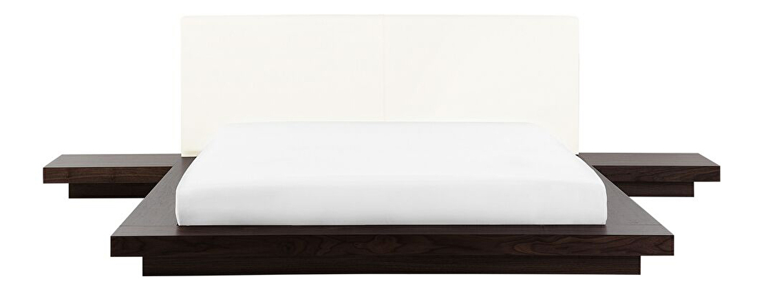 Vodeni bračni krevet 160 cm Zendaya (tamno drvo) (s madracem)
