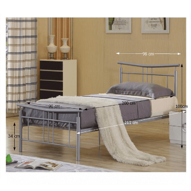 Jednostruki krevet 90 cm Dodleston (S podnicom) 