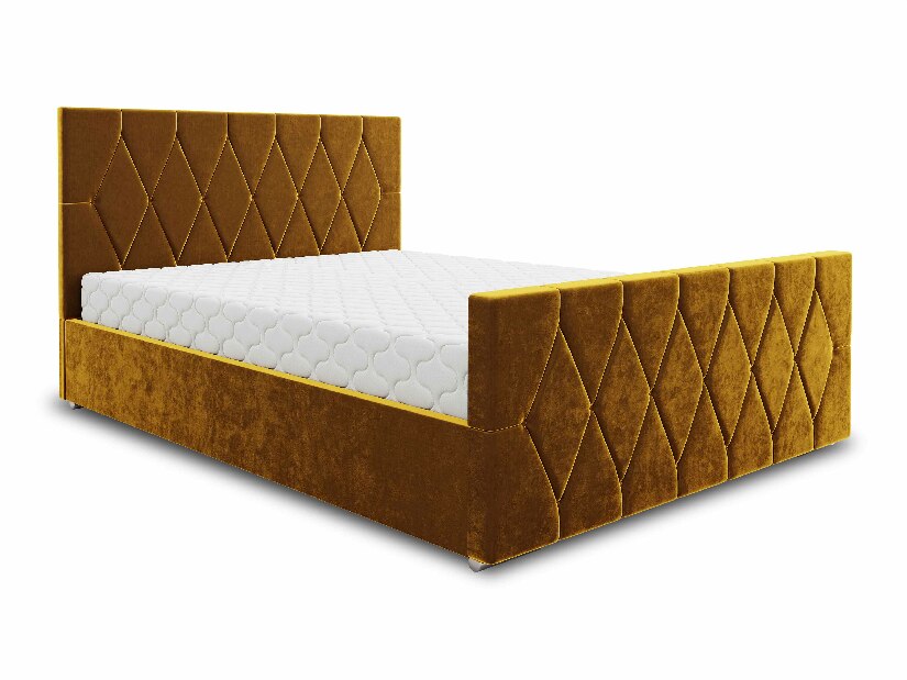 Bračni krevet 160 cm Alex (zlatna) (s podnicom i prostorom za odlaganje)