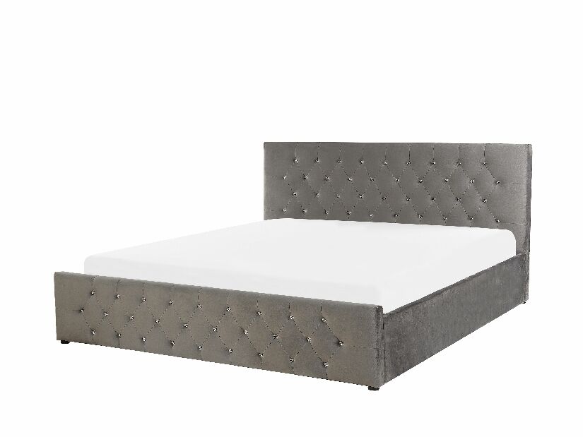 Bračni krevet 160 cm AMESIA (siva) (s podnicom i prostorom za odlaganje)