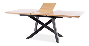 Blagovaonski stol na razvlačenje 160-220 cm Carlos (hrast + crna) (za 8 i više osoba)