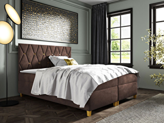 Bračni krevet inima 160 cm- Mirjan Carmen (smeđa ) (s podnicom, madracem i prostorom za odlaganje)