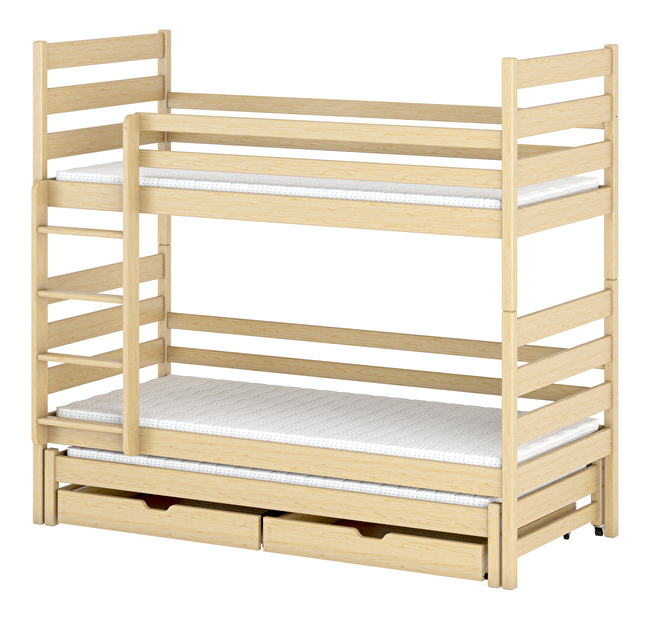 Dječji krevet 90 x 190 cm TORI (s podnicom i prostorom za odlaganje) (borovina)