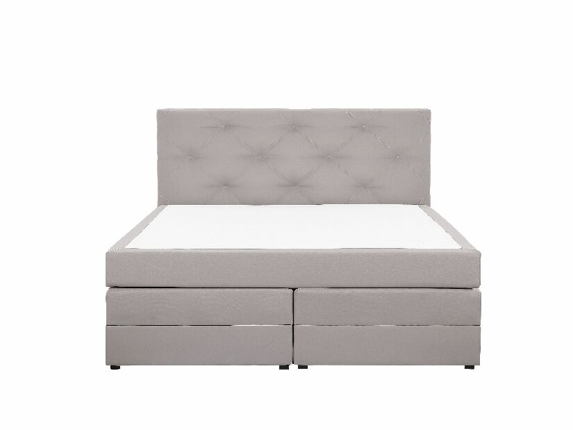 Kontinentalni krevet 180 cm MILADY (siva) (s madracem i prostorom za odlaganje)