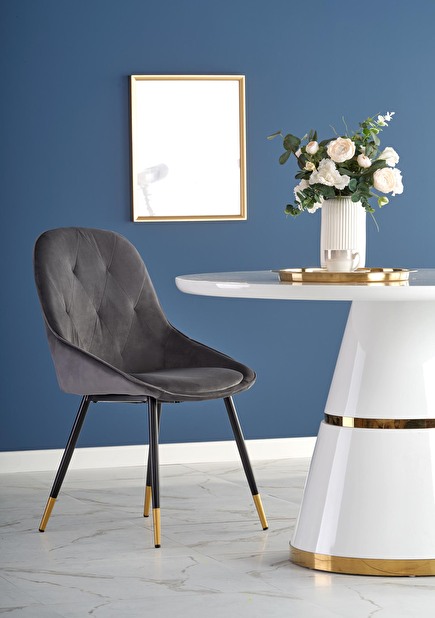 Blagovaonski stol Varam (bijela + zlatna) (za 4 osobe)