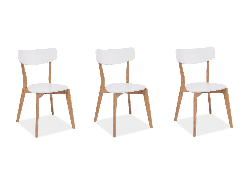 Set blagovaonskih stolica (3 kom.) Perigo (hrast + bijela) *outlet moguća oštećenja