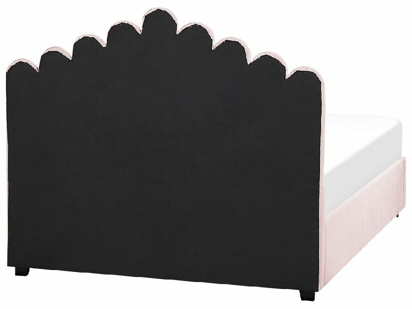 Bračni krevet 140 cm Valhala (ružičasta) (s podnicom i prostorom za odlaganje)