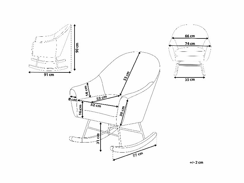 Fotelja za ljuljanje Oxon (svijetlo siva)