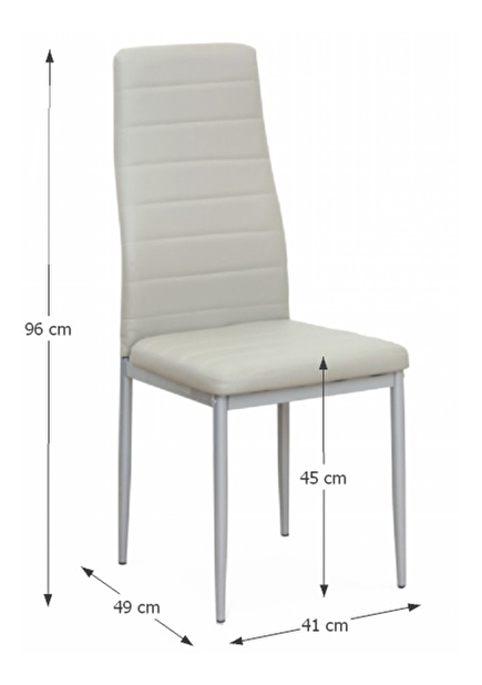 Blagovaonska stolica (2 kom.) Collort nova (svjetlosiva ekokoža) *rasprodaja