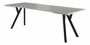 Blagovaonski stol na razvlačenje 90-240 cm Marion (beton + crna) (za 8 i više osoba)