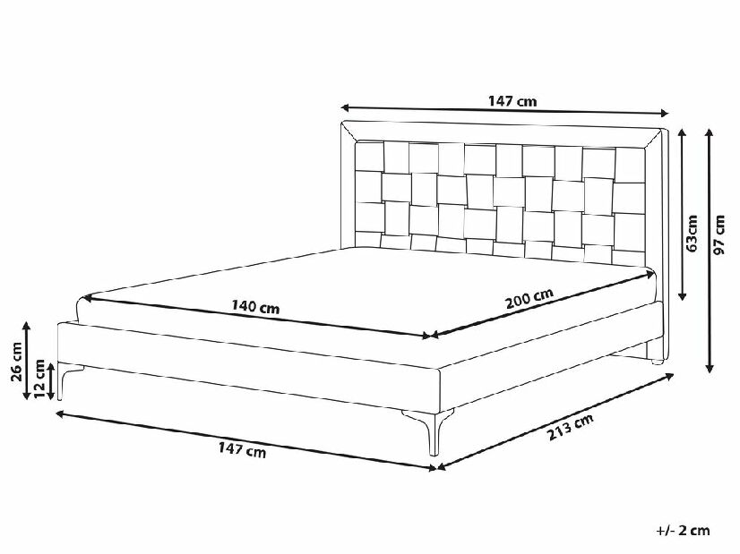 Bračni krevet 140 cm Linux (crna)