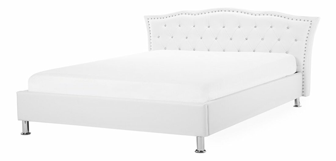 Bračni krevet 180 cm MATH (s podnicom) (bijela)