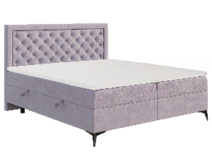 Bračni krevet Boxspring 180 cm Lavande (lavanda) (s madracem i prostorom za odlaganje)