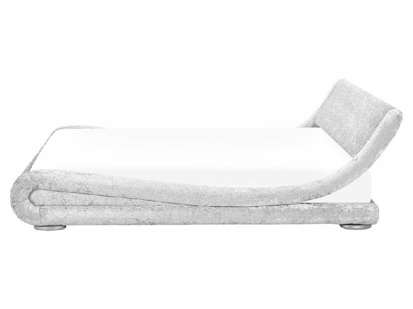 Bračni krevet 160 cm AVENUE (s podnicom) (srebrna baršunasta)