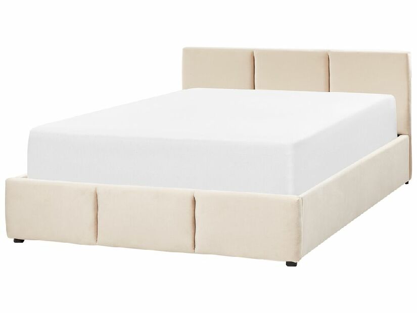 Bračni krevet 160 cm Belize (bež) (s podnicom) (s prostorom za odlaganje)