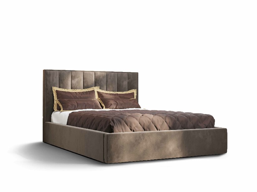Bračni krevet 180 cm Ocie (smeđa) (s podnicom i prostorom za odlaganje)