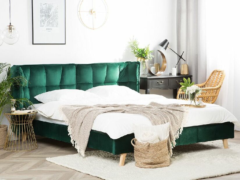 Bračni krevet 160 cm SENEL (s podnicom) (zelena)