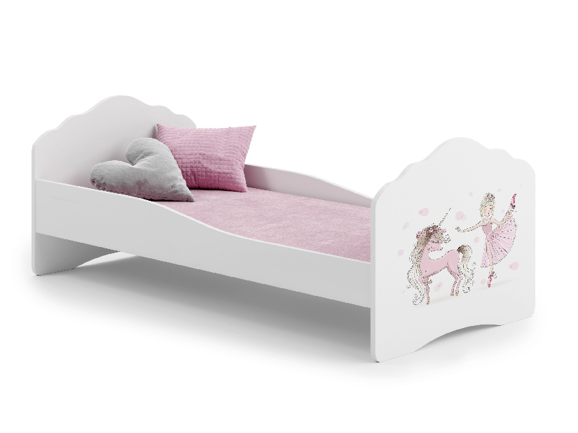 Dječji krevetić 140x70 cm Cassi (s rešetkom i madracema) (vila i konj)