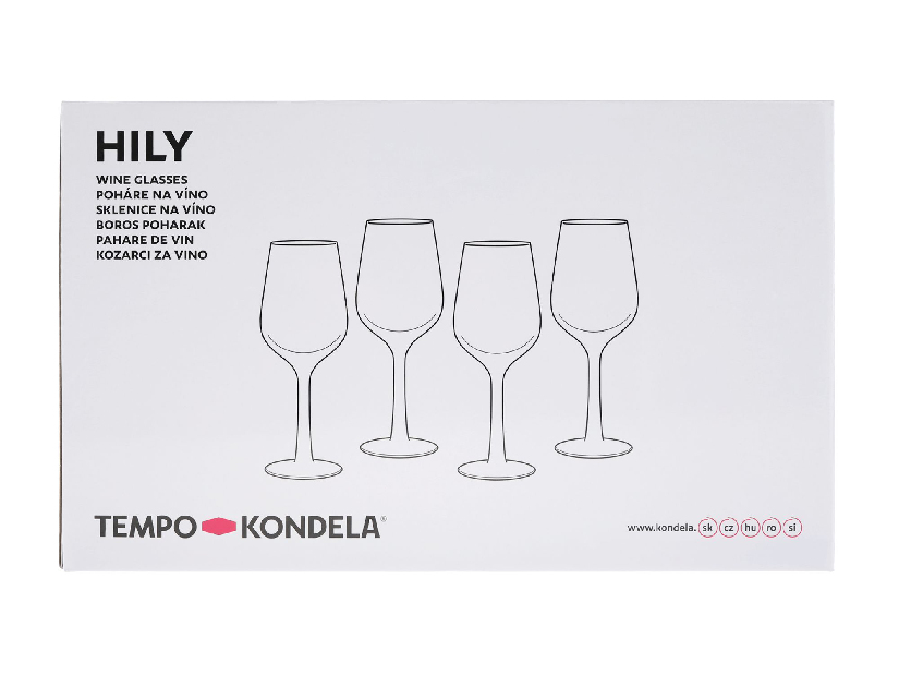 Set 4 ručno oslikane čaše za vino 490ml Hila